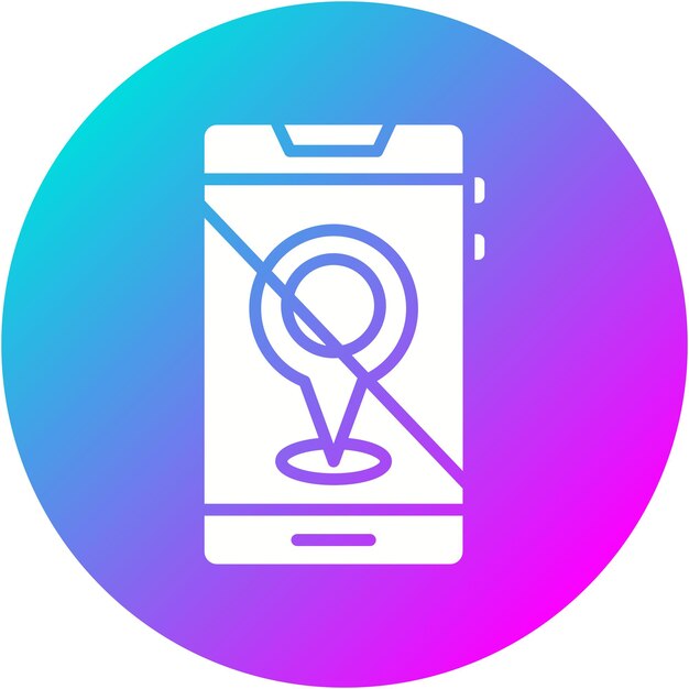 El icono de vector de localización desactivado se puede utilizar para el conjunto de icones de la interfaz de usuario móvil