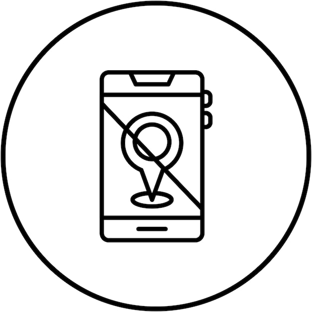 El icono de vector de localización desactivado se puede utilizar para el conjunto de icones de la interfaz de usuario móvil