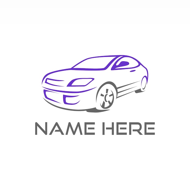 Icono de vector de logotipo de coche abstracto con fondo blanco