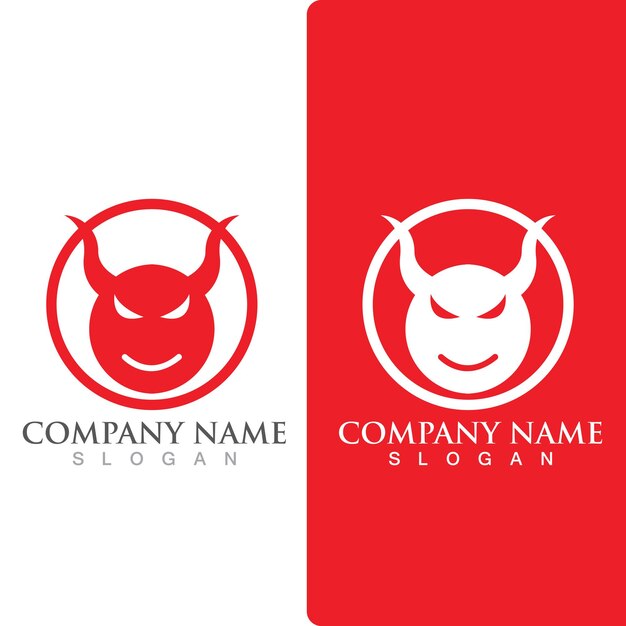 Icono de vector de logotipo de cuerno de diablo