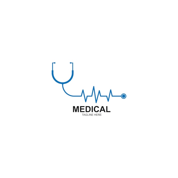 Icono de vector de logotipo de estetoscopio para ilustración médica