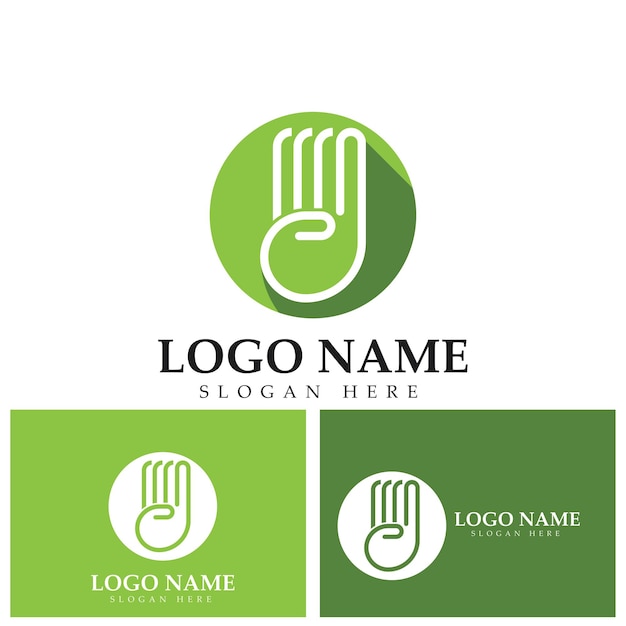 Icono de vector de logotipo de gesto de mano de cuatro dedos