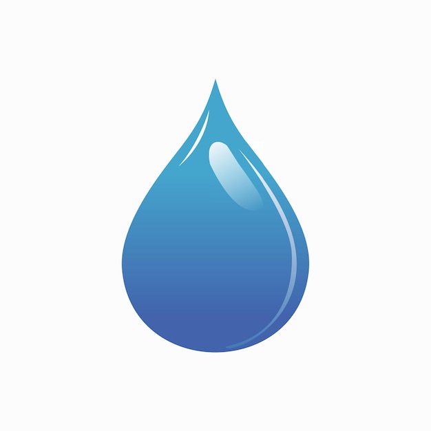 Icono de vector de logotipo de gota de agua azul