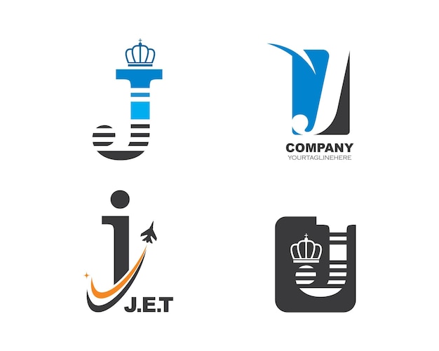 Icono de vector de logotipo de ilustración de letra j