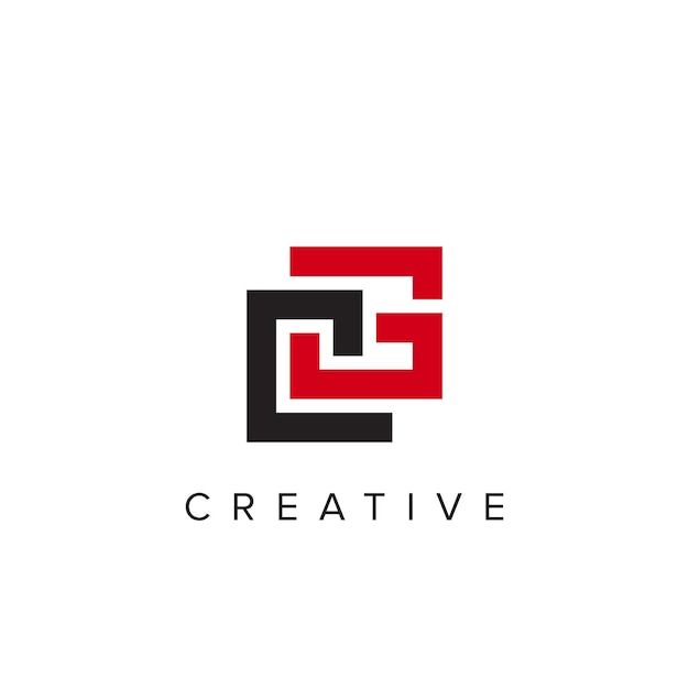 Icono de vector de logotipo de letra GC o CG abstracto.