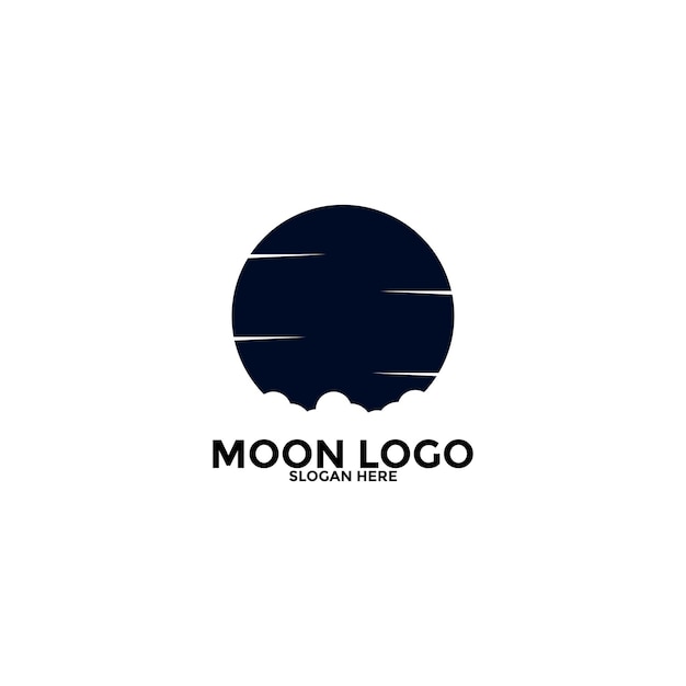 Icono de vector de logotipo de luna Plantilla de diseño de logotipo de luna simple