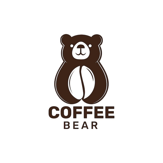 icono de vector de logotipo de oso de café