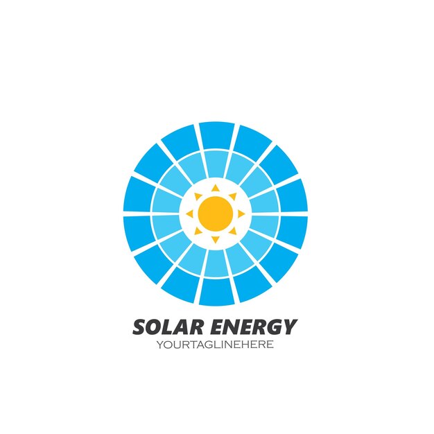 Icono de vector de logotipo de panel solar de energía natural