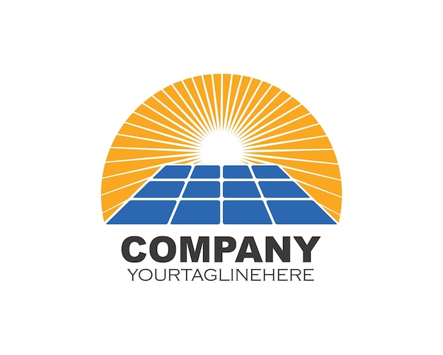 Icono de vector de logotipo de panel solar de energía natural