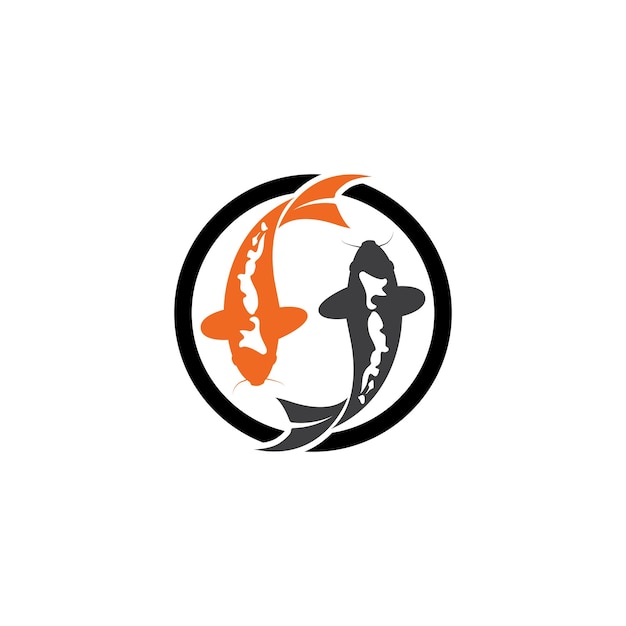 Icono de vector de logotipo de pez koi