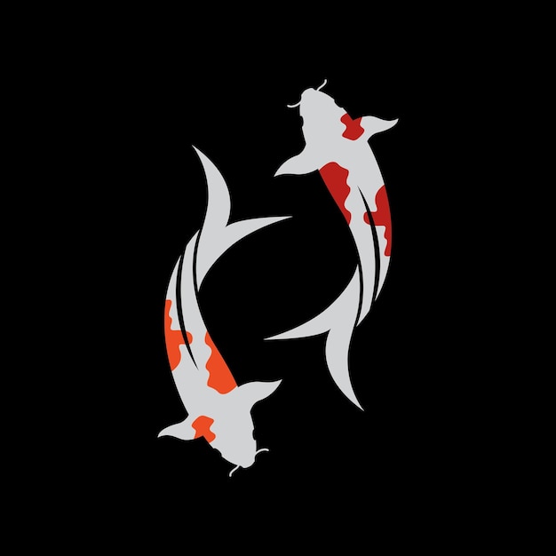 Vector icono de vector de logotipo de pez koi