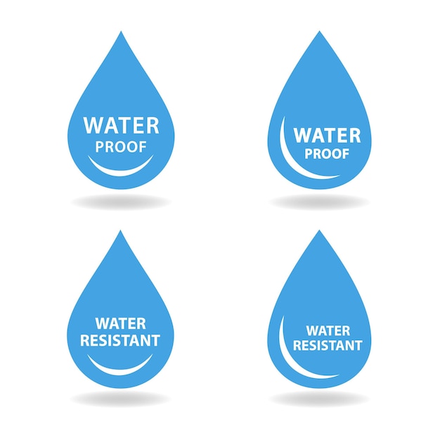 Icono y vector del logotipo resistente al agua e impermeable