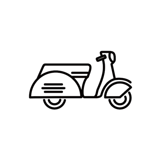 Icono de vector de logotipo de vehículo de transporte de scooter clásico