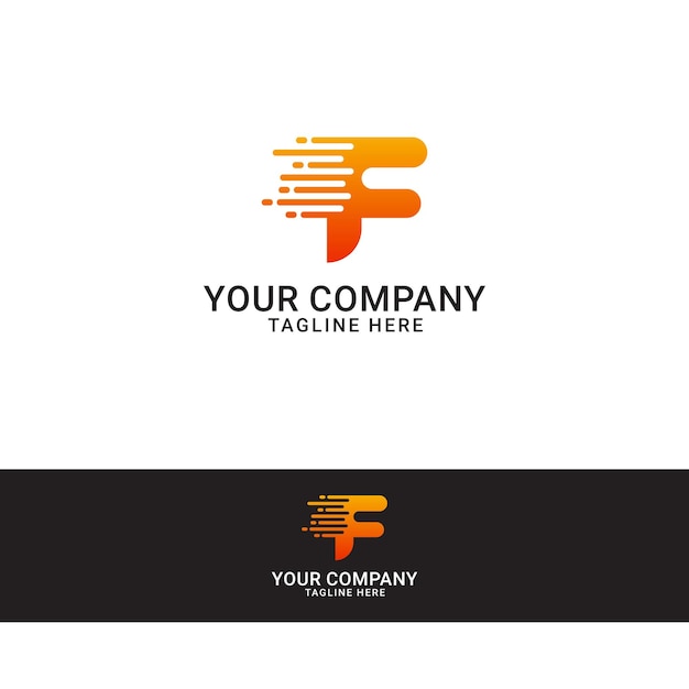 Icono de vector de logotipo de velocidad rápida de letra F inicial.