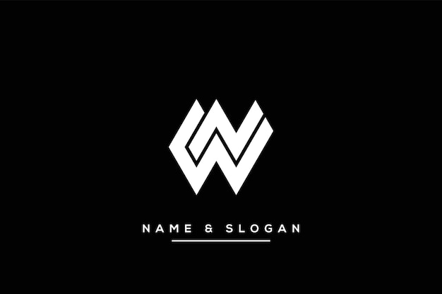 Icono de vector de logotipo WN NW de letras abstractas
