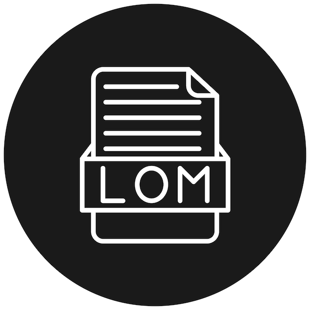 El icono del vector LOM se puede utilizar para el conjunto de iconos de formatos de archivo