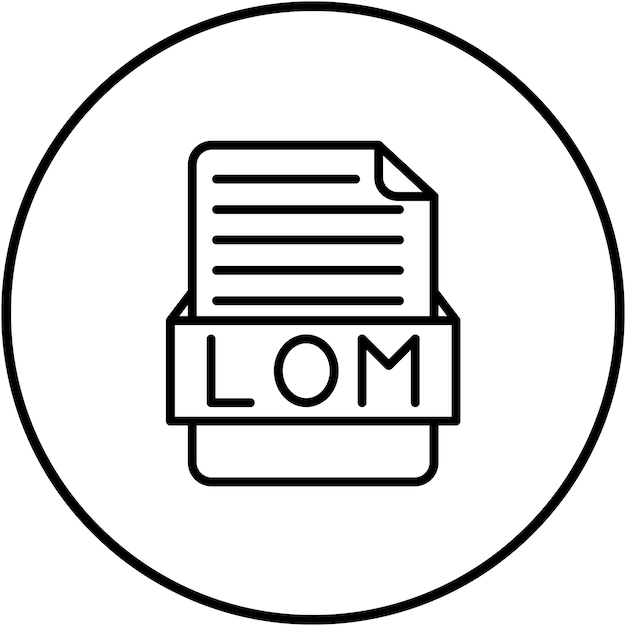El icono del vector LOM se puede utilizar para el conjunto de iconos de formatos de archivo