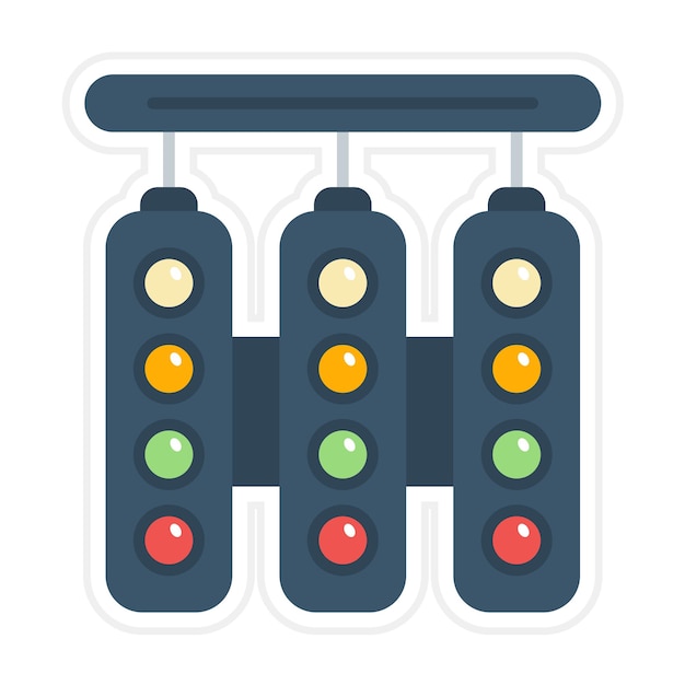El icono del vector de luces de carrera se puede usar para el conjunto de iconos de carreras automáticas