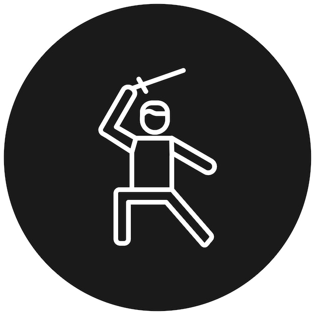 El icono del vector de lucha con espadas se puede usar para el conjunto de iconos de aptitud física