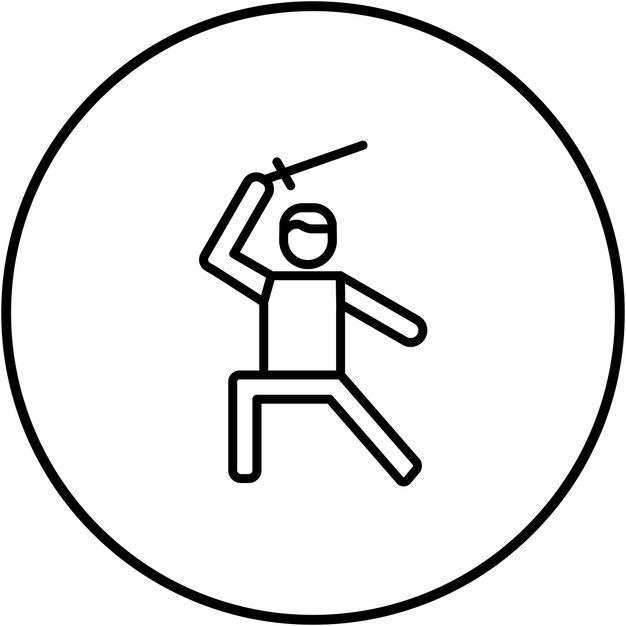 El icono del vector de lucha con espadas se puede usar para el conjunto de iconos de aptitud física