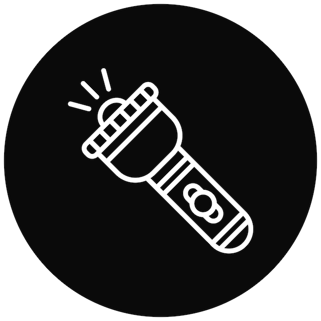 El icono del vector de luz flash se puede usar para el conjunto de iconos de trekking