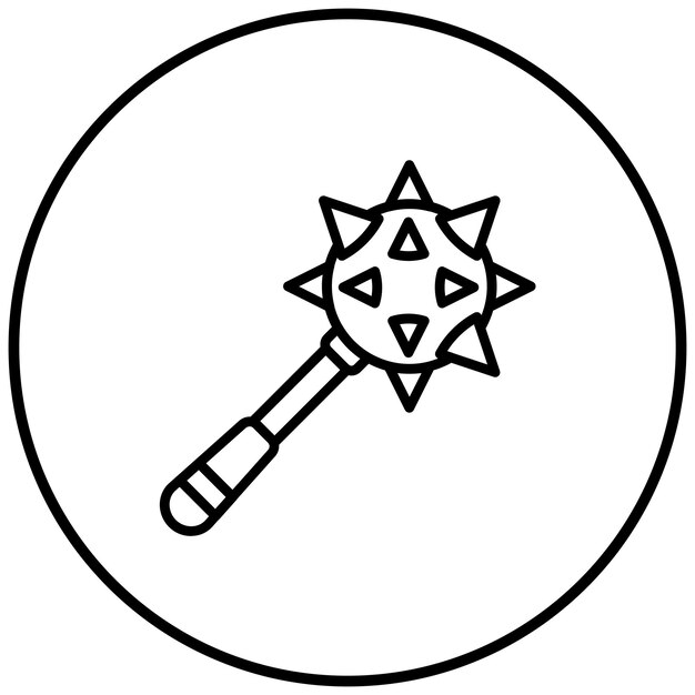 El icono del vector Mace se puede usar para el conjunto de iconos de disparo
