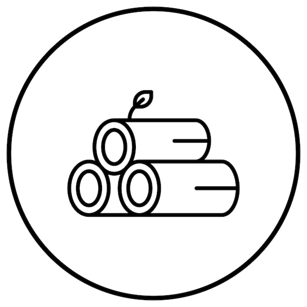 El icono del vector de madera se puede usar para el conjunto de iconos de la aldea