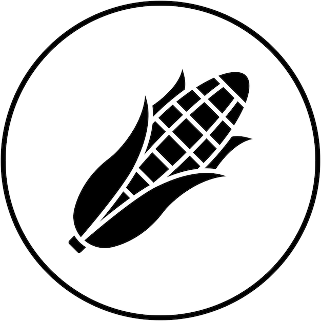 El icono del vector de maíz se puede usar para el conjunto de iconos de otoño