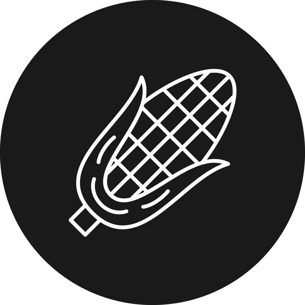 El icono del vector de maíz se puede usar para el conjunto de iconos del restaurante