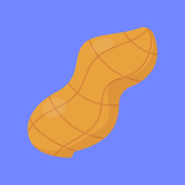 Ícono del vector de maní Ilustración del vector de la nuez de la fruta seca del maní