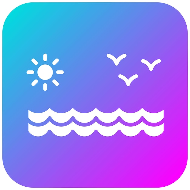 El icono del vector del mar se puede utilizar para el conjunto de iconos de la línea costera