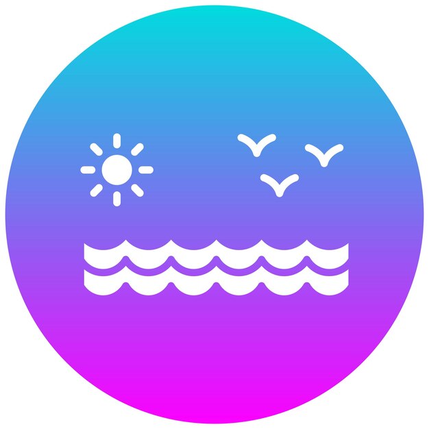 El icono del vector del mar se puede utilizar para el conjunto de iconos de la línea costera