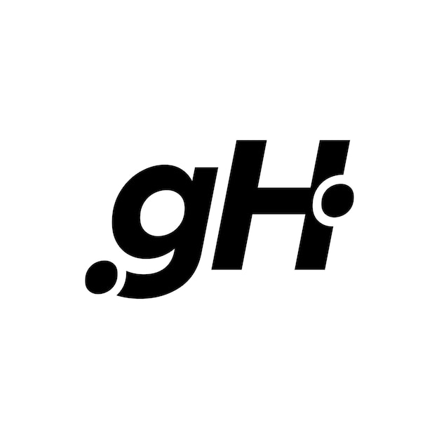 Icono del vector de marca de la unidad de tipografía GH
