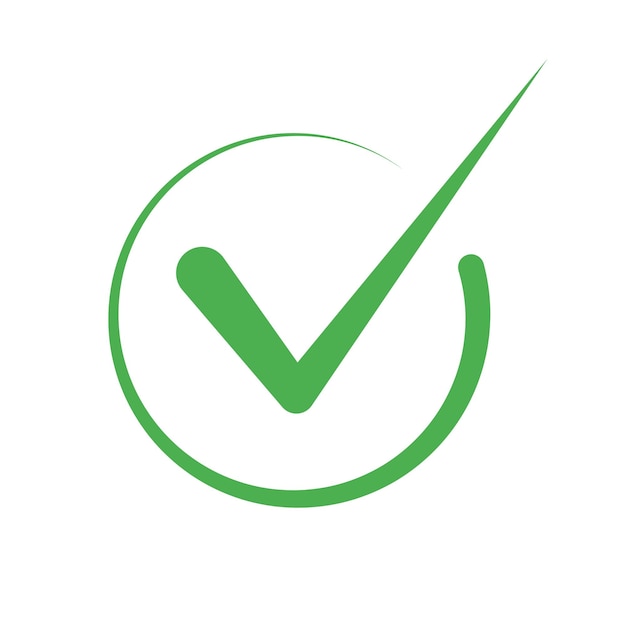 Icono de vector de marca de verificación Poner un símbolo verde en el fondo blanco Ilustración vectorial