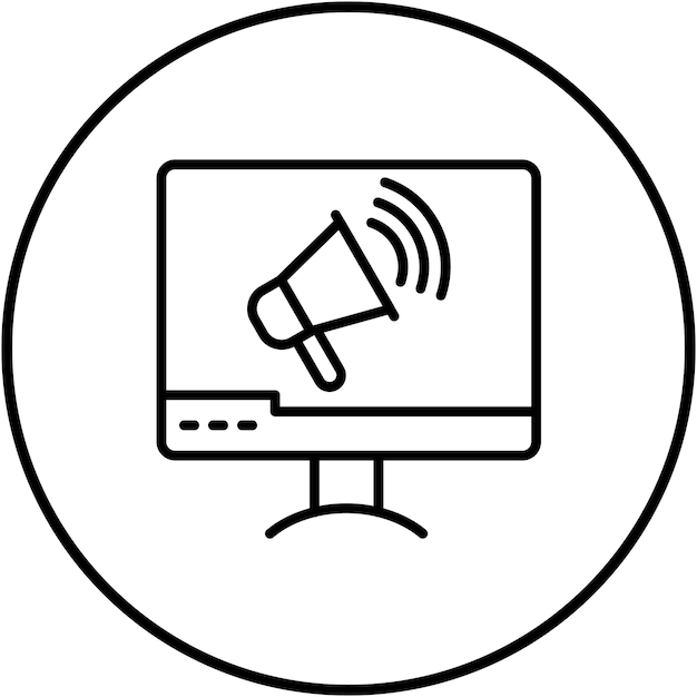 El icono del vector de marketing digital se puede utilizar para el conjunto de iconos de marketing en línea