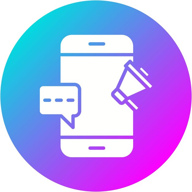 El icono del vector de marketing de SMS se puede utilizar para el conjunto de iconos de marketing