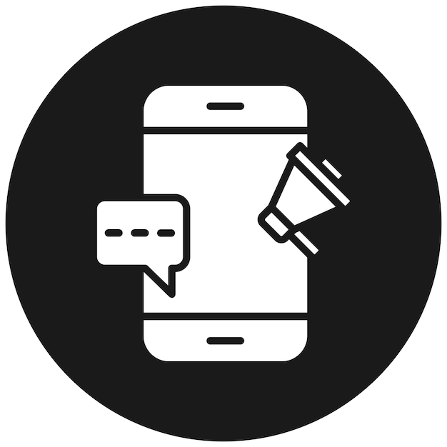 El icono del vector de marketing de SMS se puede utilizar para el conjunto de iconos de marketing