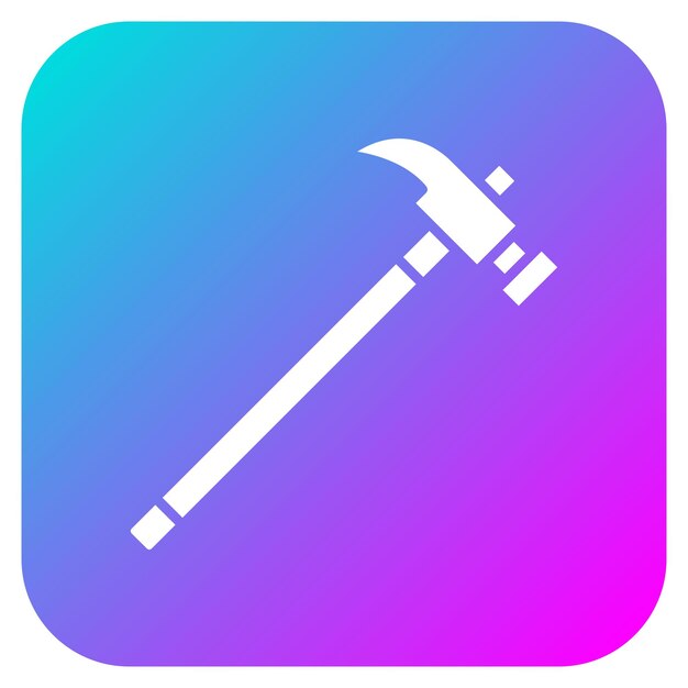 El icono del vector del martillo se puede utilizar para el conjunto de iconos de herramientas de construcción