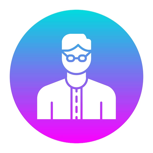 El ícono del vector masculino del carácter se puede utilizar para el conjunto de íconos de literatura