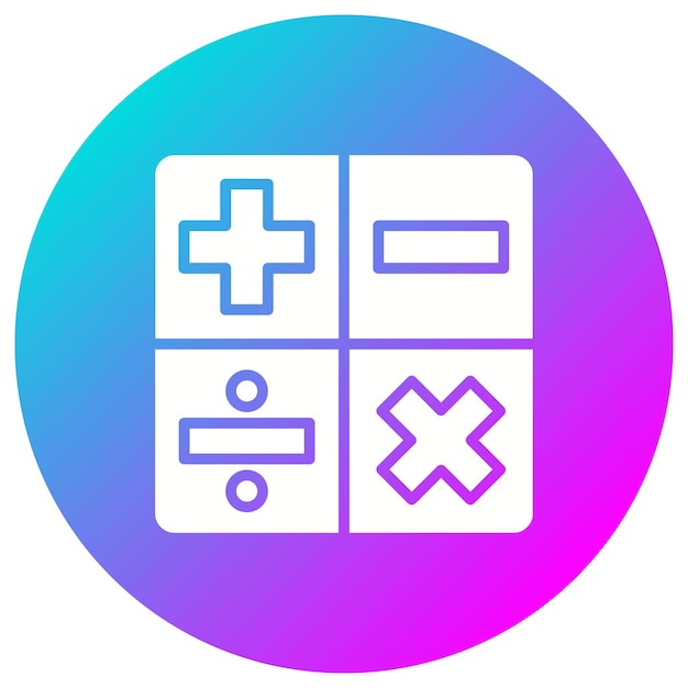 El icono del vector matemático se puede usar para el conjunto de iconos de educación