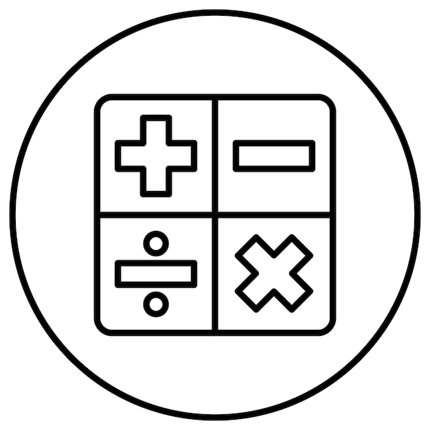 El icono del vector matemático se puede usar para el conjunto de iconos de educación