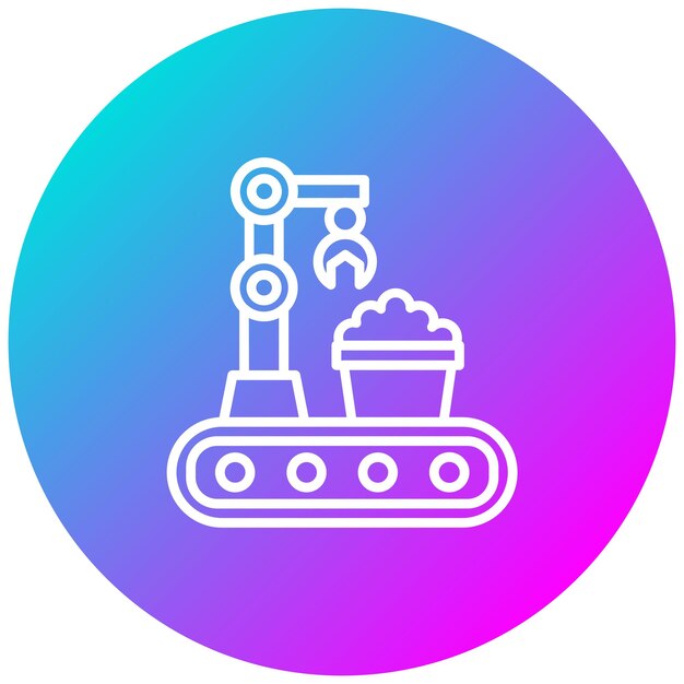El icono del vector de materias primas se puede utilizar para el conjunto de iconos de producción en masa