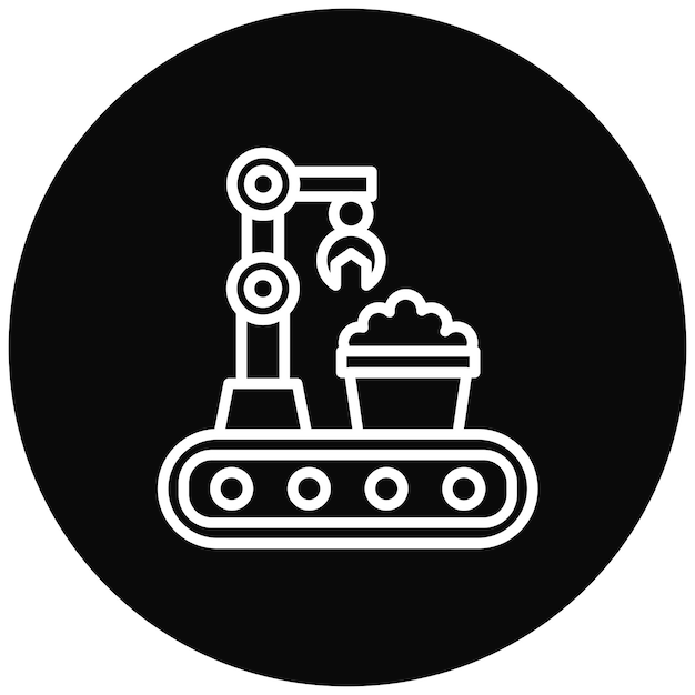 El icono del vector de materias primas se puede utilizar para el conjunto de iconos de producción en masa