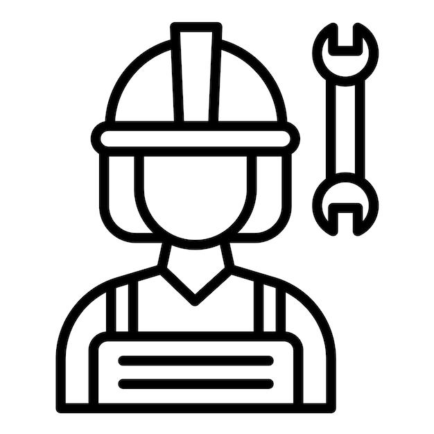 El icono del vector mecánico se puede usar para el conjunto de iconos de mujeres