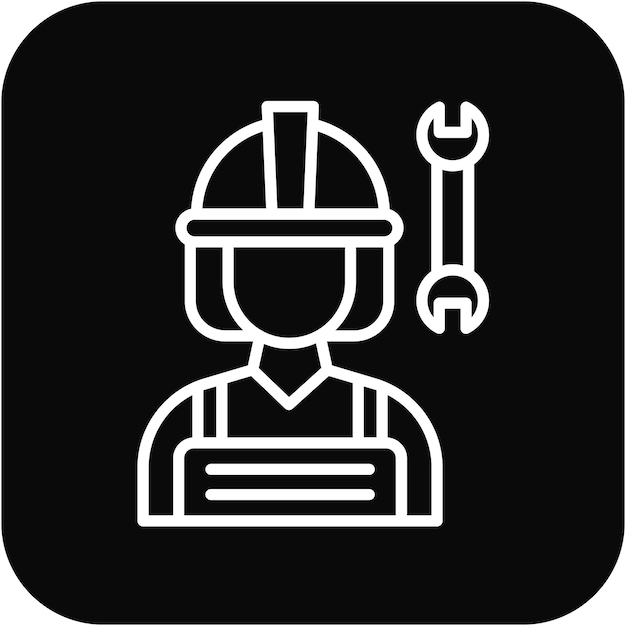 El icono del vector mecánico se puede usar para el conjunto de iconos de mujeres