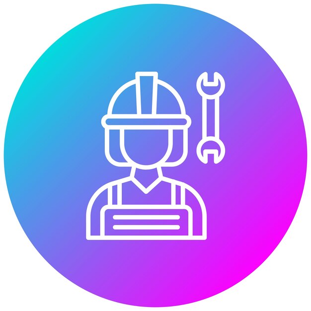 El icono del vector mecánico se puede usar para el conjunto de iconos de mujeres
