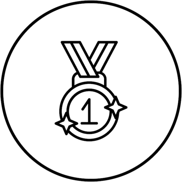 El icono del vector de la medalla de oro se puede usar para el conjunto de iconos de los Juegos Olímpicos