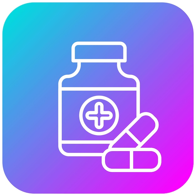 El icono del vector de medicamentos se puede utilizar para el conjunto de iconos de Medicina I