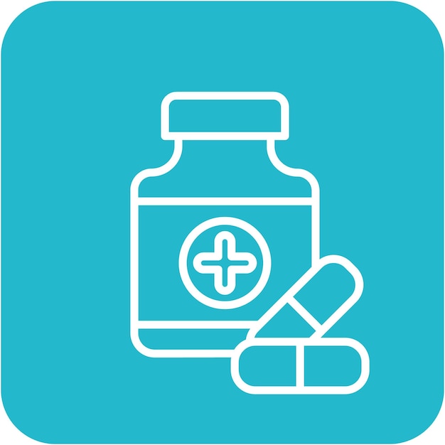 El icono del vector de medicamentos se puede utilizar para el conjunto de iconos de Medicina I