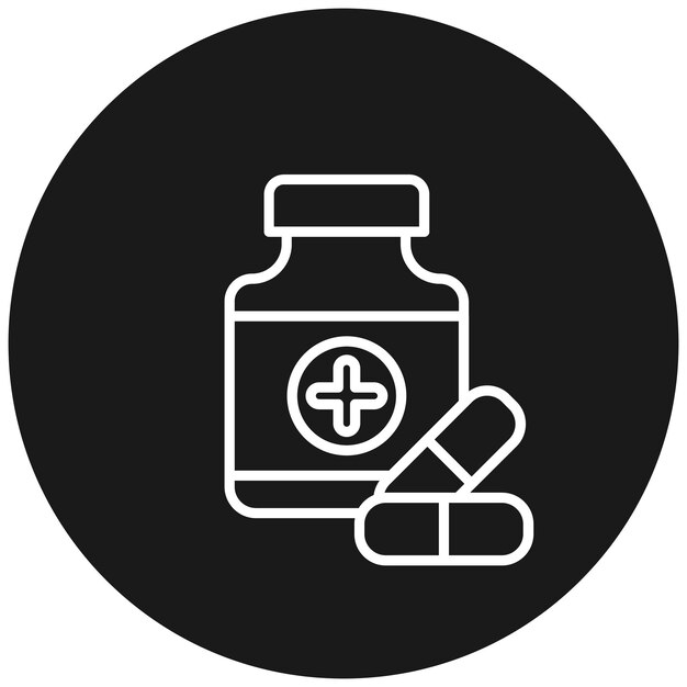 El icono del vector de medicamentos se puede utilizar para el conjunto de iconos de Medicina I